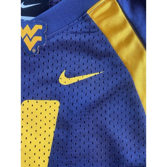 West Virginia Mountaineers Jersey Boy Youth Extra Large Blue Nike Y2K Team Issue - Picture 4 of 16